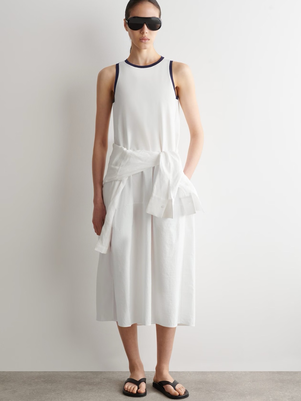 NWT (size L) COS PANELED SLEEVELESS MIDI DRESS - Picture 2 of 7